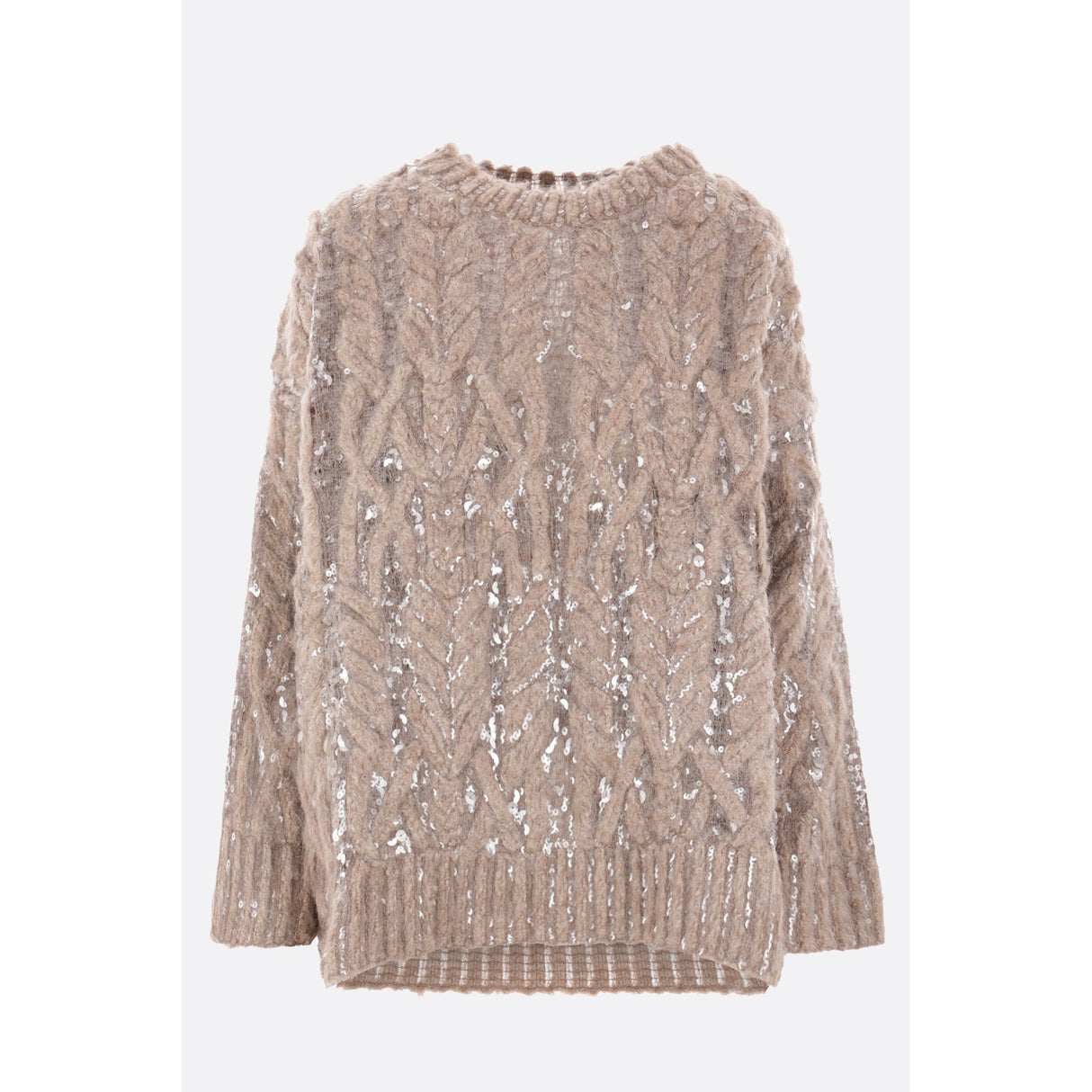 Dazzling Mesh Embroidered Alpaca Wool Sweater-BRUNELLO CUCINELLI-JOHN JULIA