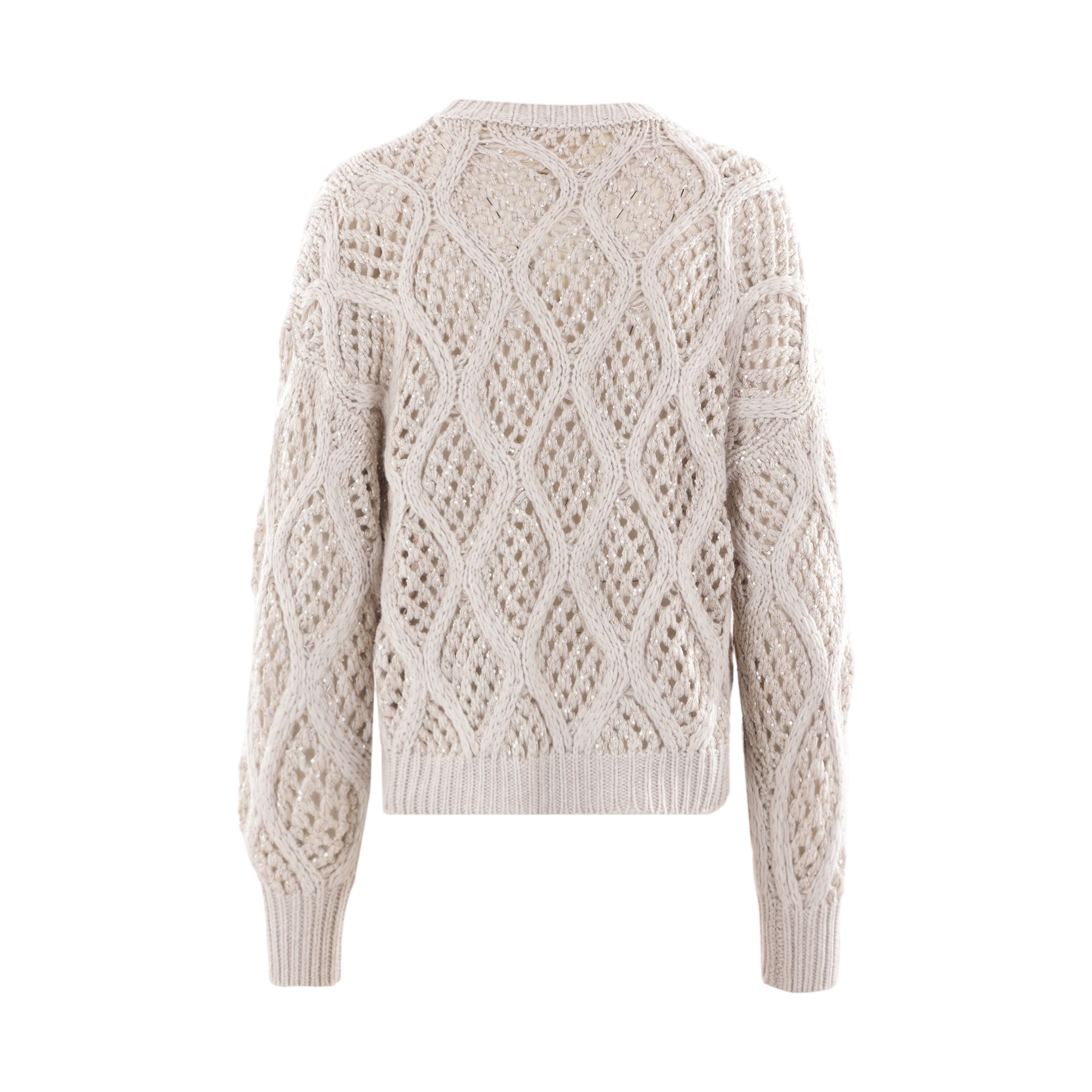 Dazzling Net & Cable Cashmere Sweater-BRUNELLO CUCINELLI-JOHN JULIA