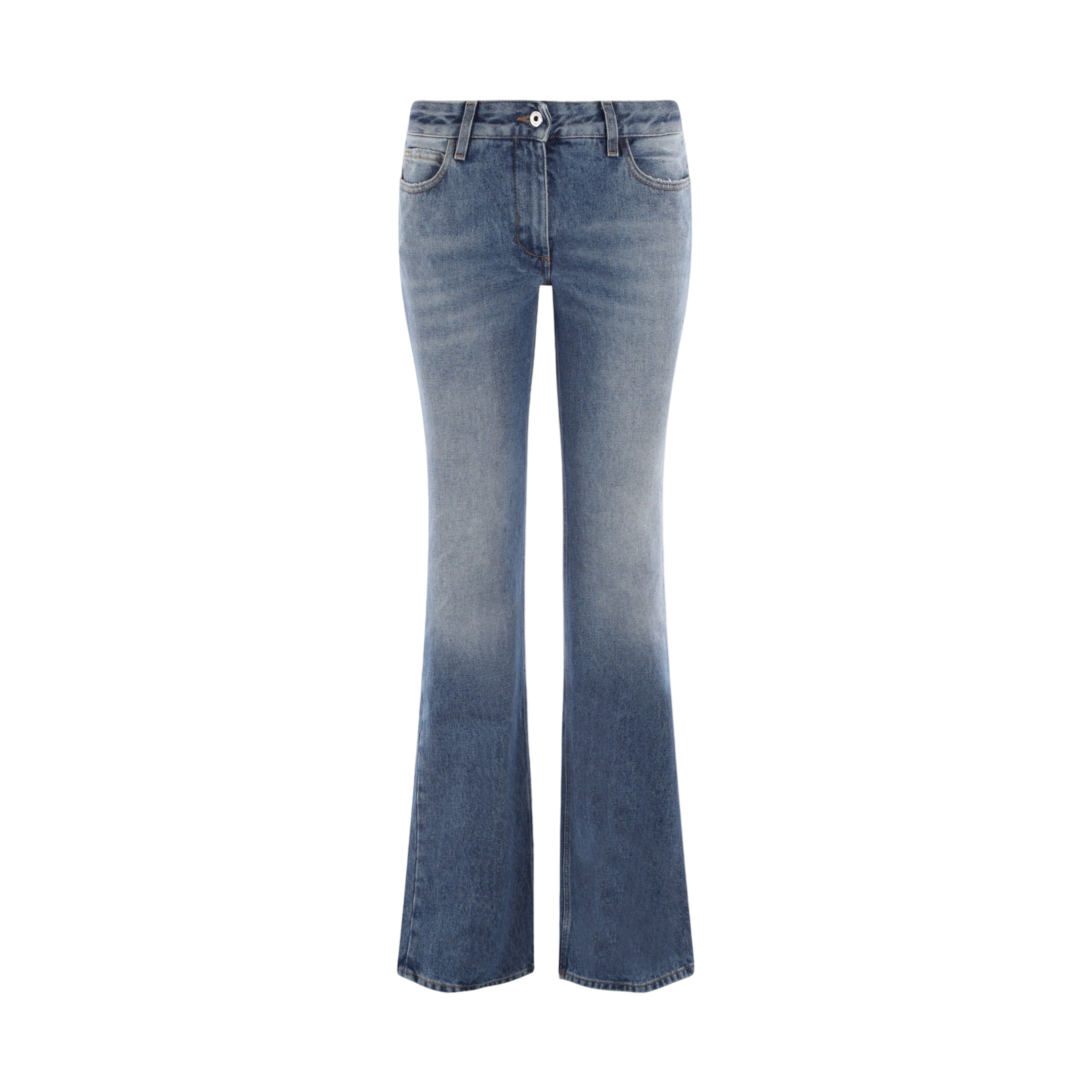 Denim Flared Jeans-OFF-WHITE-JOHN JULIA