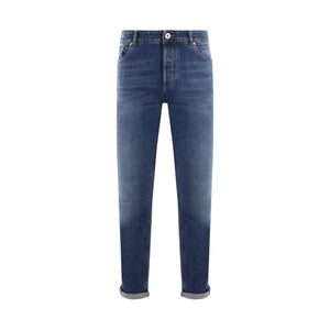 Denim Regular-fit Jeans-BRUNELLO CUCINELLI-JOHN JULIA