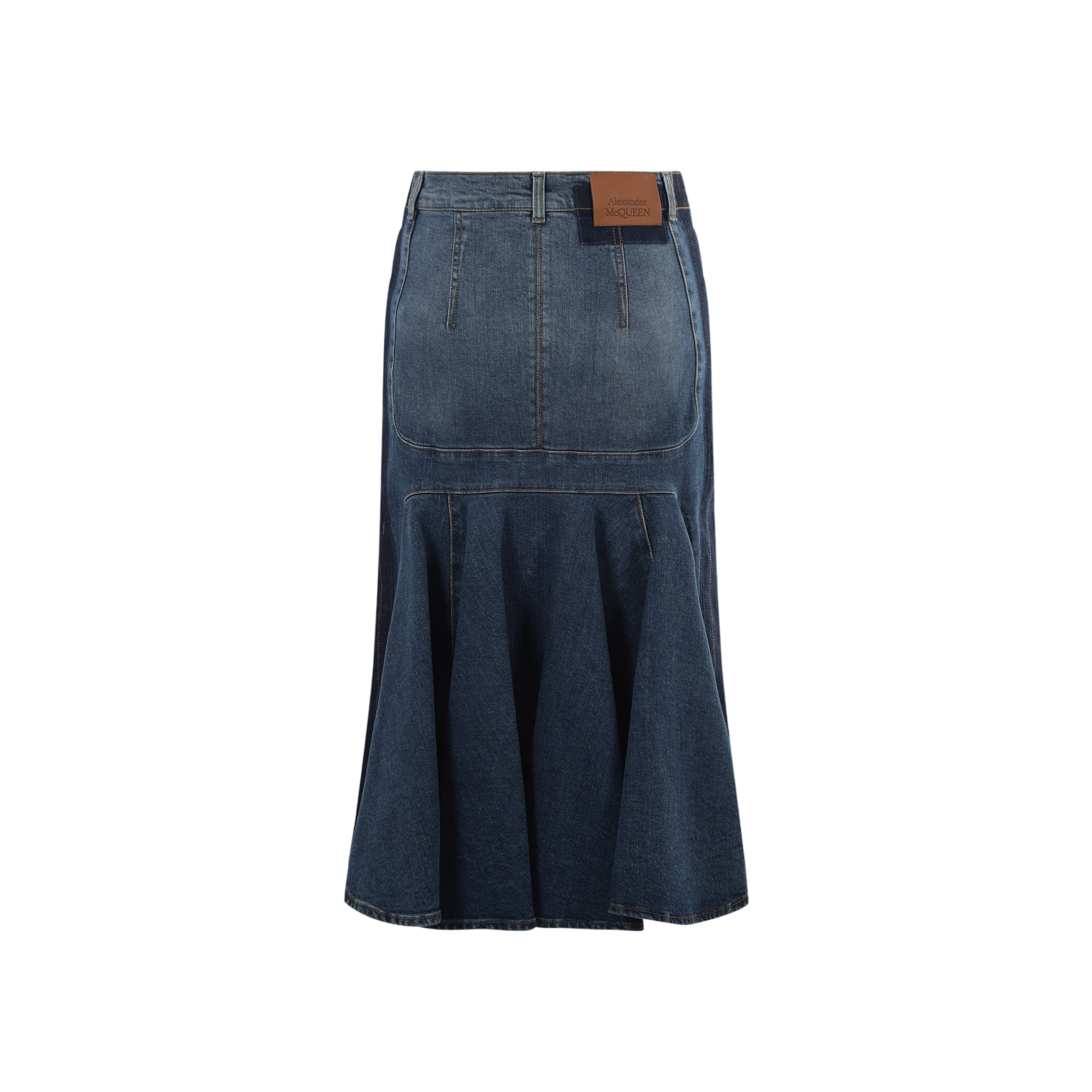 Denim Skirt-ALEXANDER MCQUEEN-JOHN JULIA