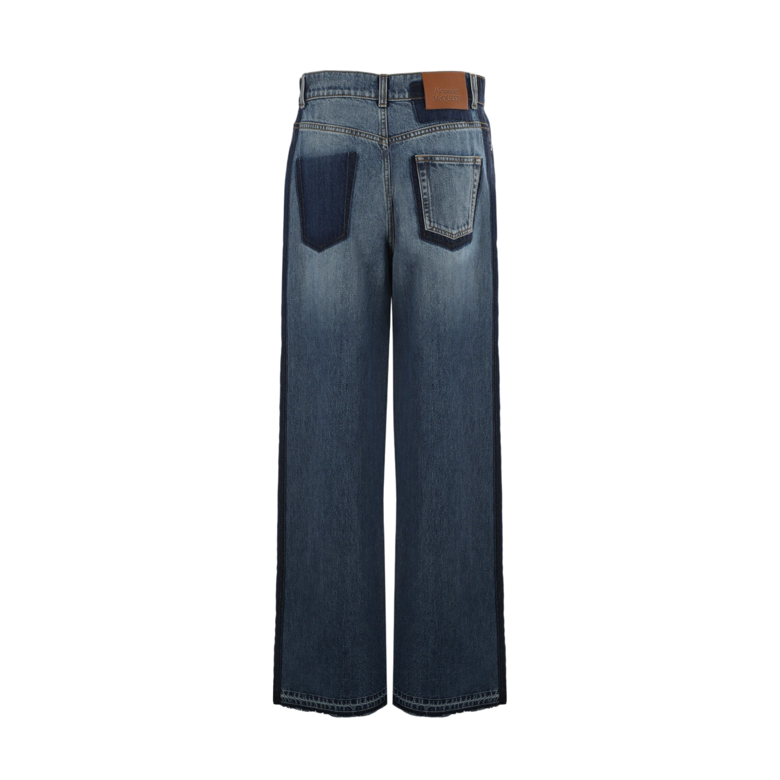 Denim Wide-leg Jeans-ALEXANDER MCQUEEN-JOHN JULIA