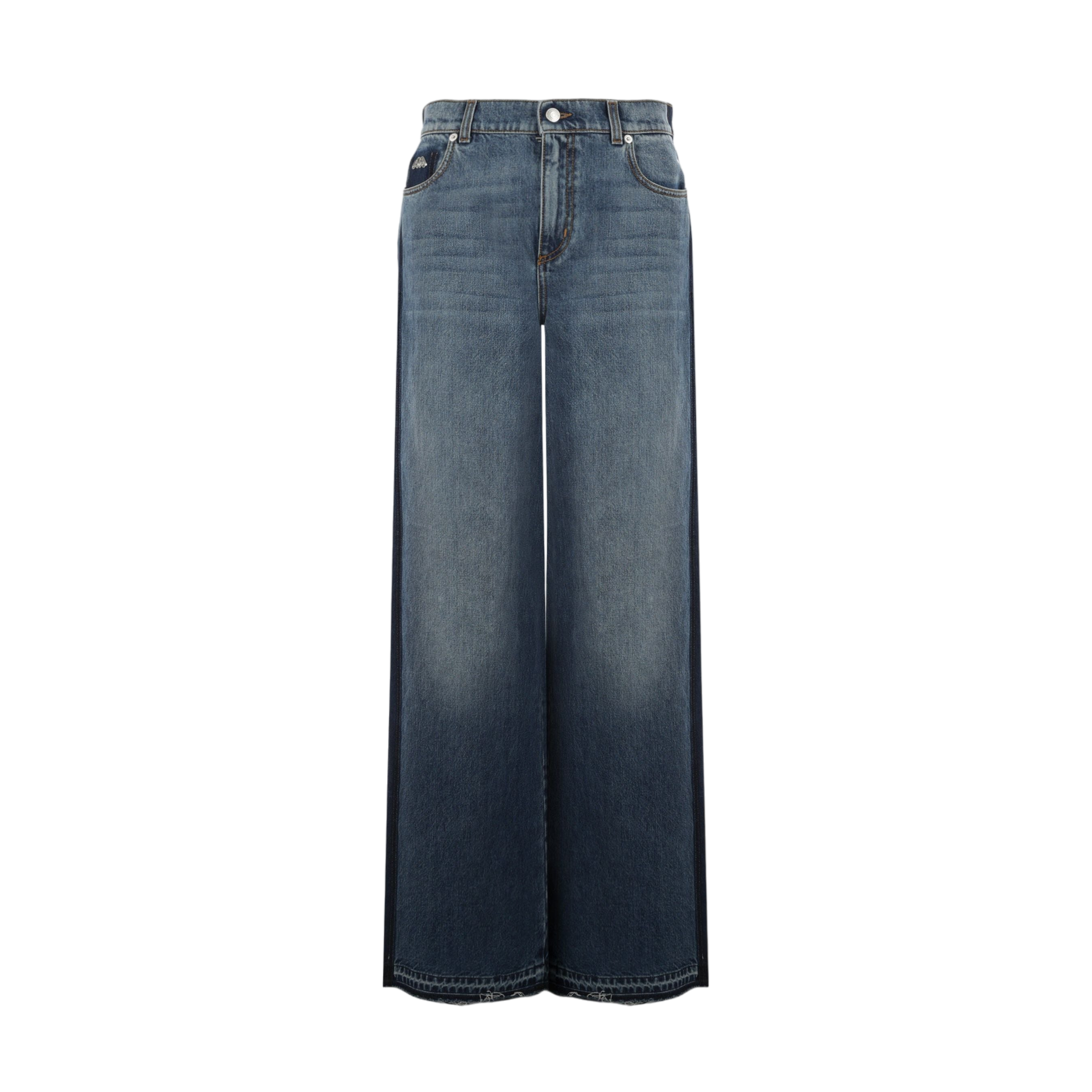 Denim Wide-leg Jeans-ALEXANDER MCQUEEN-JOHN JULIA