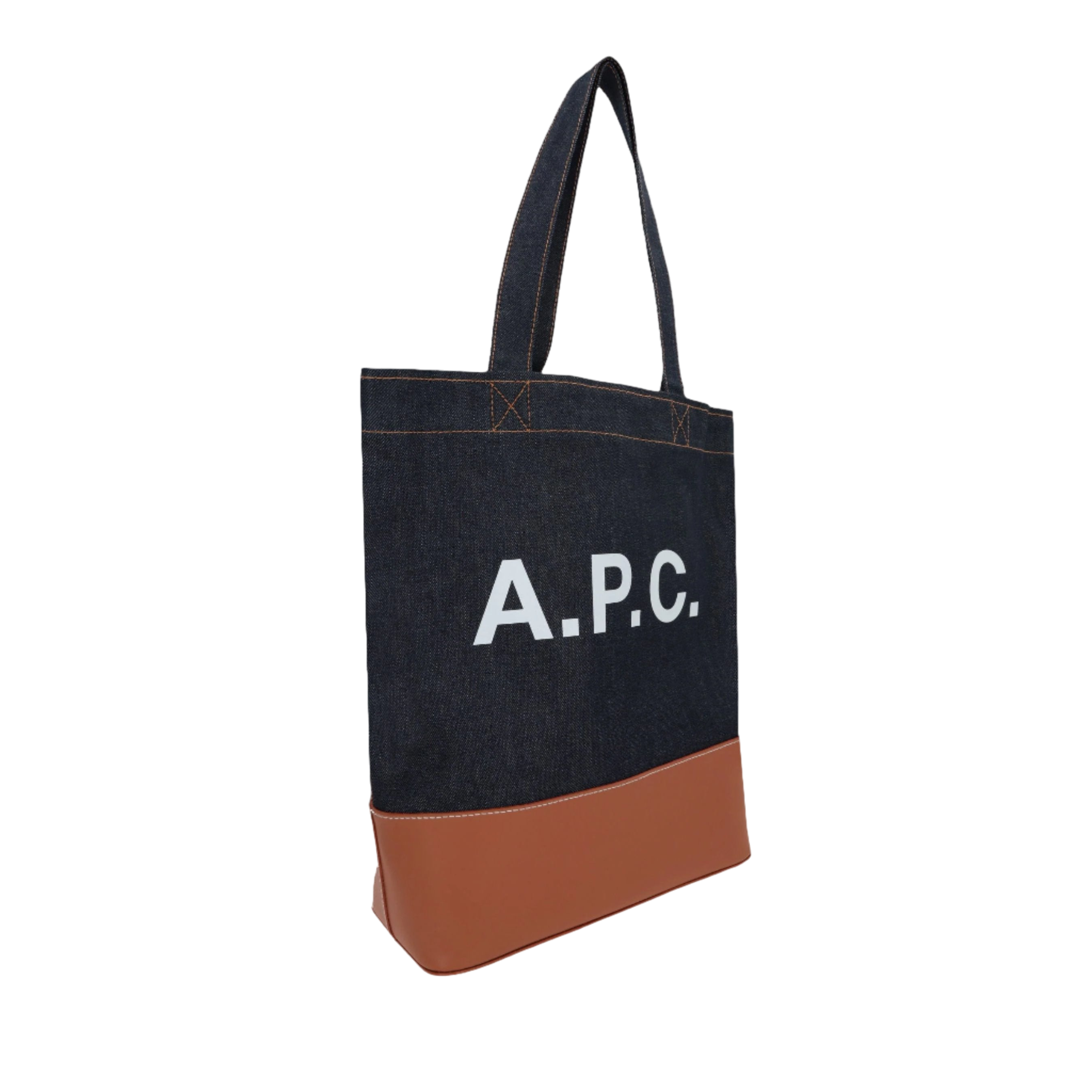 Denim and Leather Axel Tote Bag-A.P.C.-JOHN JULIA