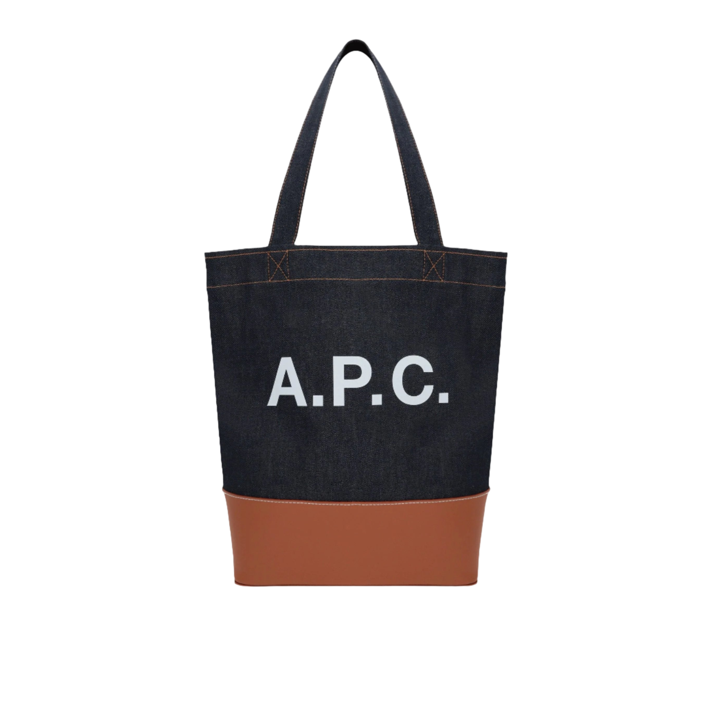 Denim and Leather Axel Tote Bag-A.P.C.-JOHN JULIA