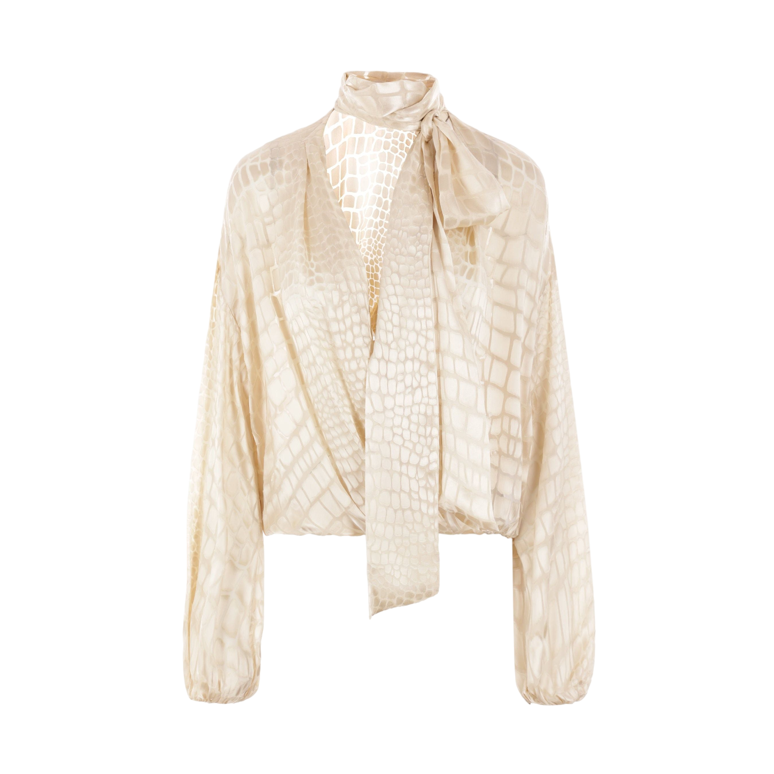 Devoré Fabric Blouse-BLUMARINE-JOHN JULIA