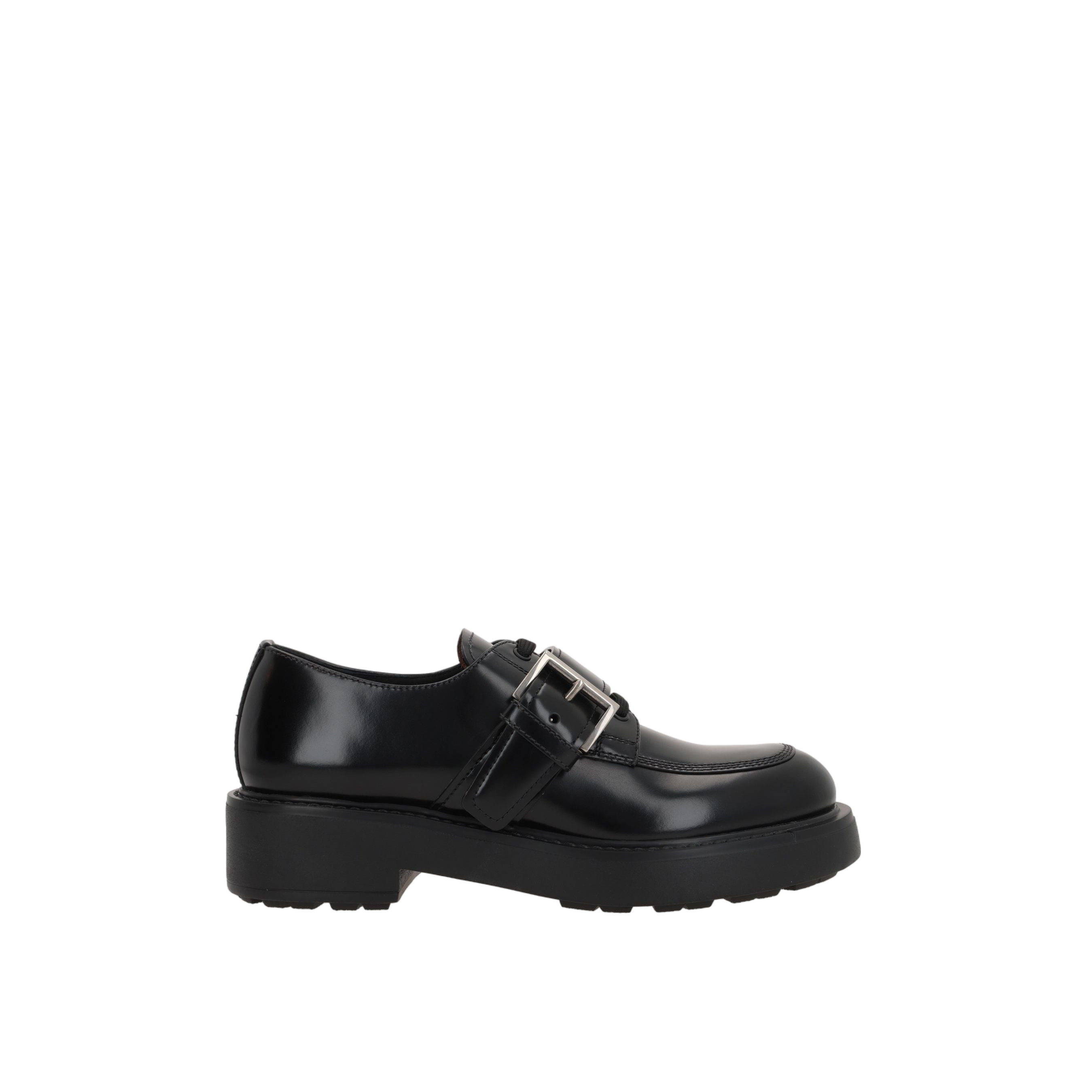 Diapason Brushed Leather Derby Shoes-PRADA-JOHN JULIA