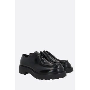 Diapason Brushed Leather Lace-up Shoes-PRADA-JOHN JULIA