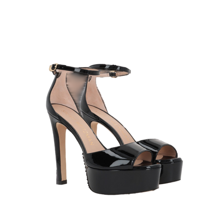 Discoplatform Patent Leather Sandals-STUART WEITZMAN-JOHN JULIA