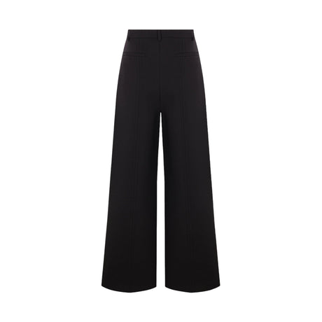 Double Compact Drill Wide-Leg Trousers-VALENTINO GARAVANI-JOHN JULIA