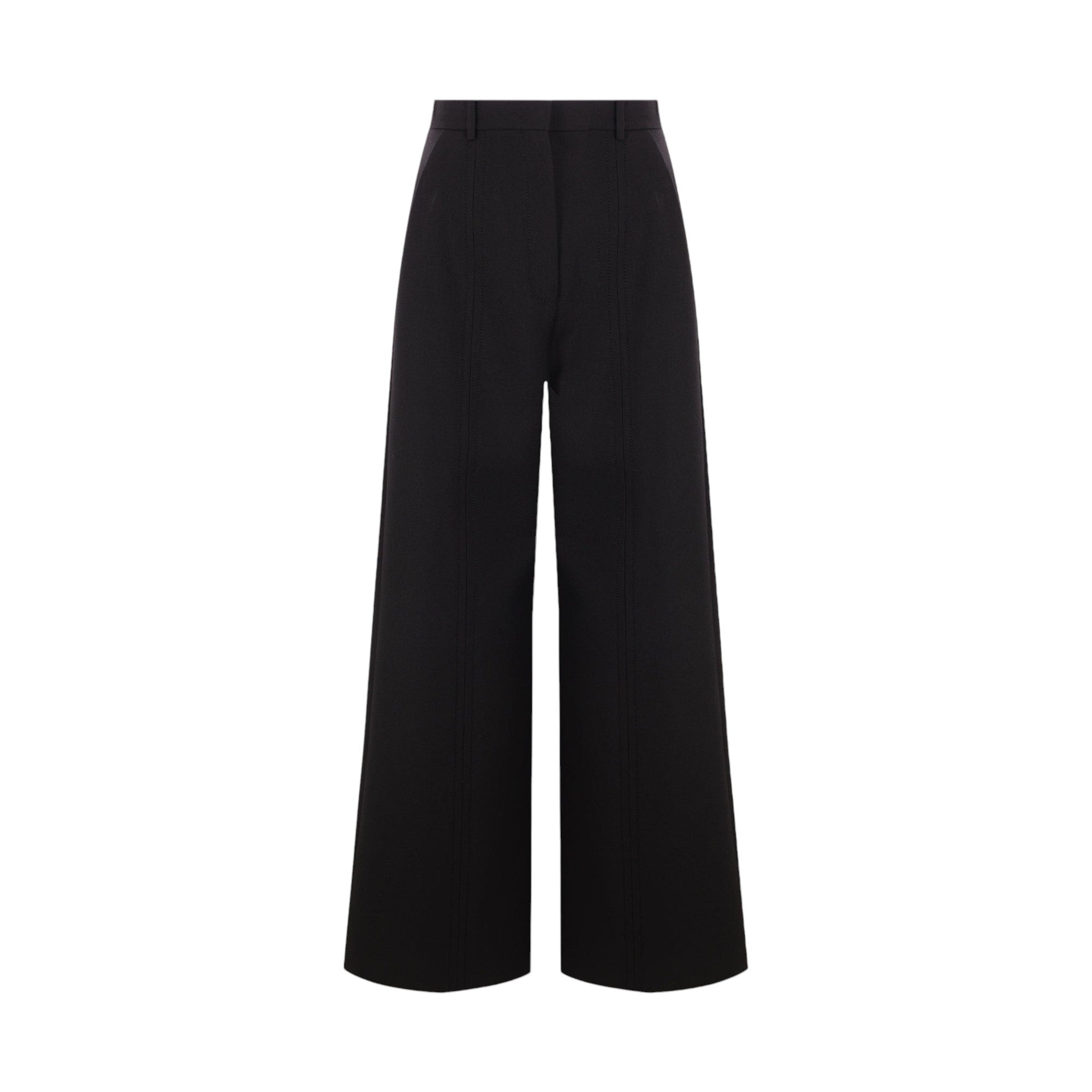 Double Compact Drill Wide-Leg Trousers-VALENTINO GARAVANI-JOHN JULIA