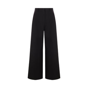 Double Compact Drill Wide-Leg Trousers-VALENTINO GARAVANI-JOHN JULIA