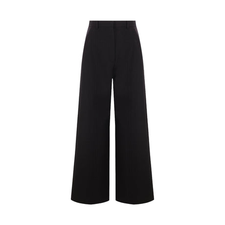 Double Compact Drill Wide-Leg Trousers-VALENTINO GARAVANI-JOHN JULIA