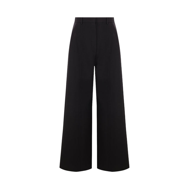 Double Compact Drill Wide-Leg Trousers-VALENTINO GARAVANI-JOHN JULIA