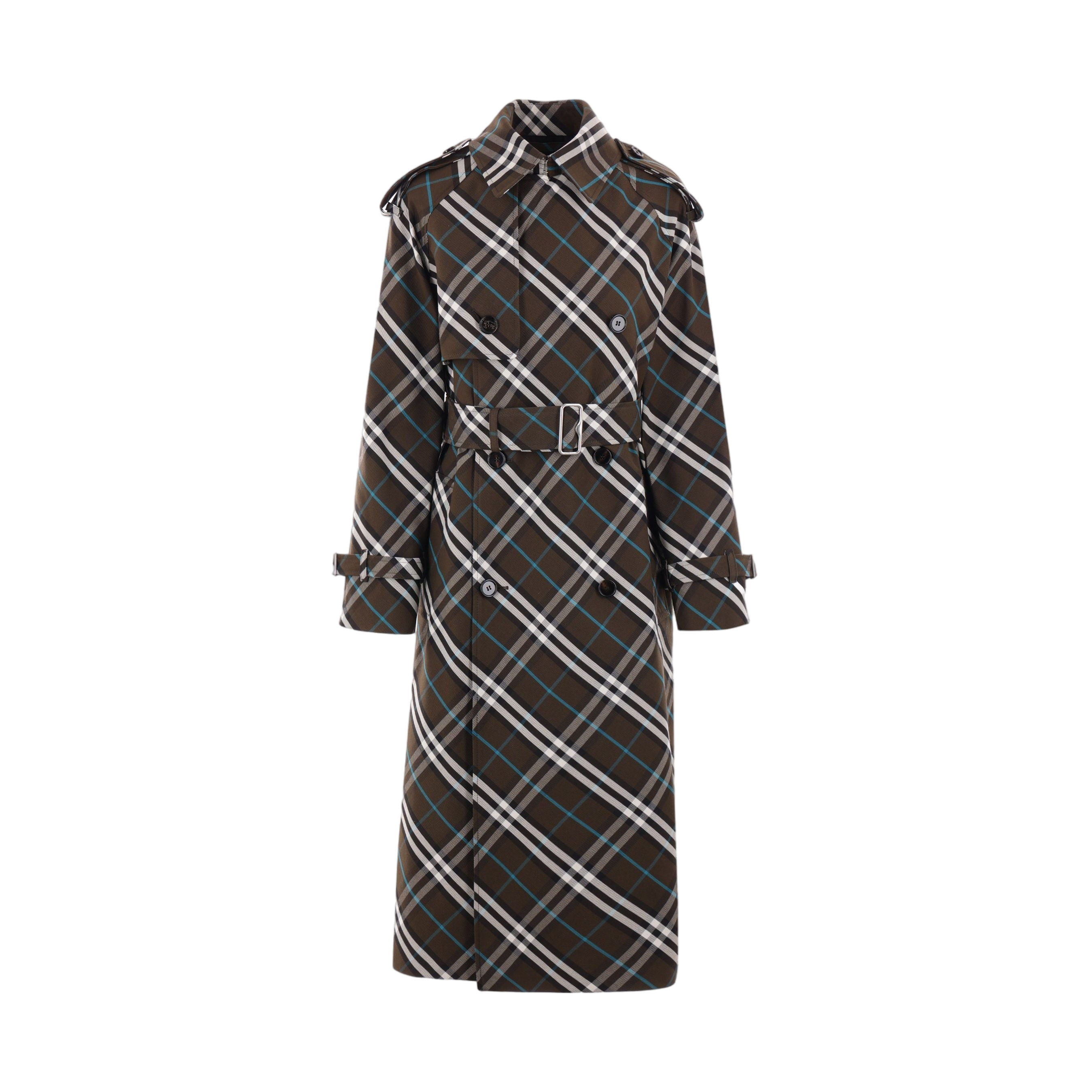 Double-breasted Check Twill Trench Coat-BURBERRY-JOHN JULIA