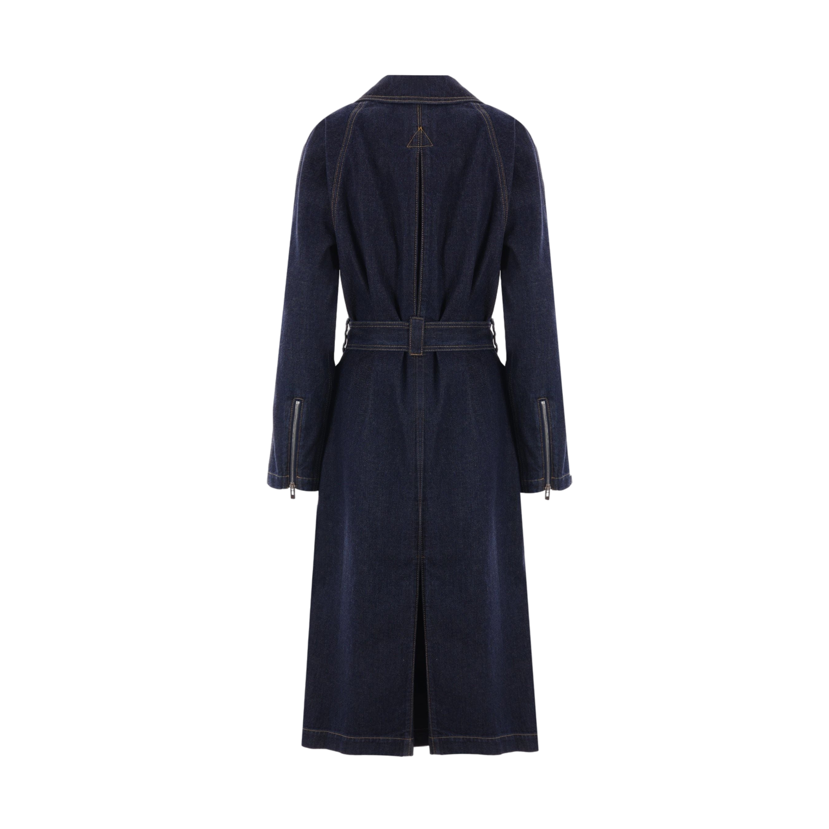 Double-breasted Denim Coat-ALAÏA-JOHN JULIA