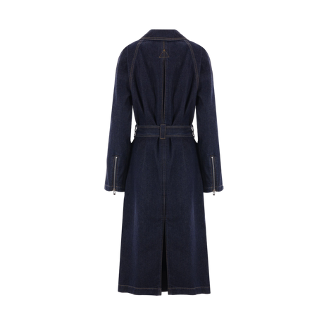 Double-breasted Denim Coat-ALAÏA-JOHN JULIA