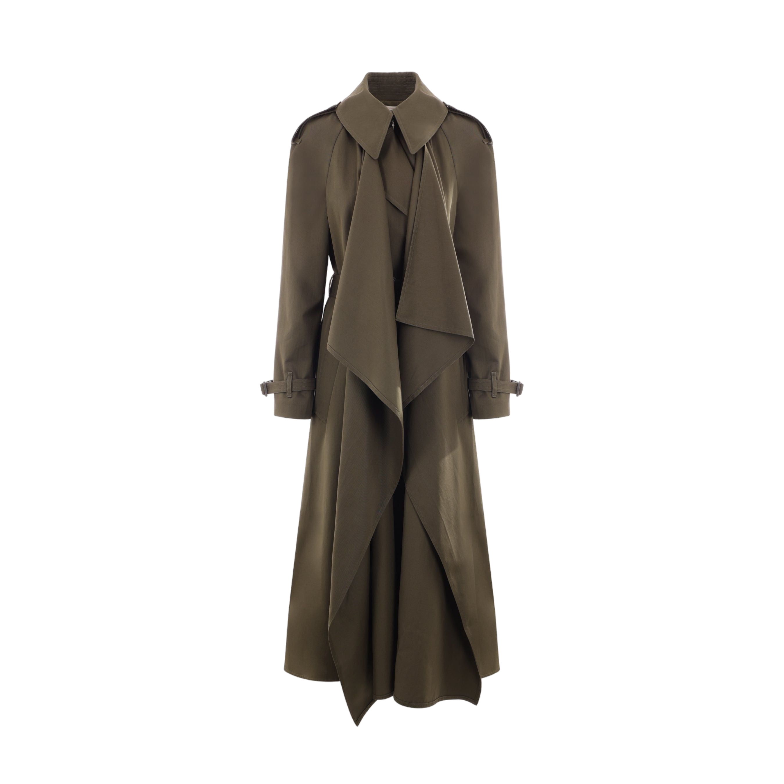 Double-breasted Gabardine Trench Coat-ALEXANDER MCQUEEN-JOHN JULIA