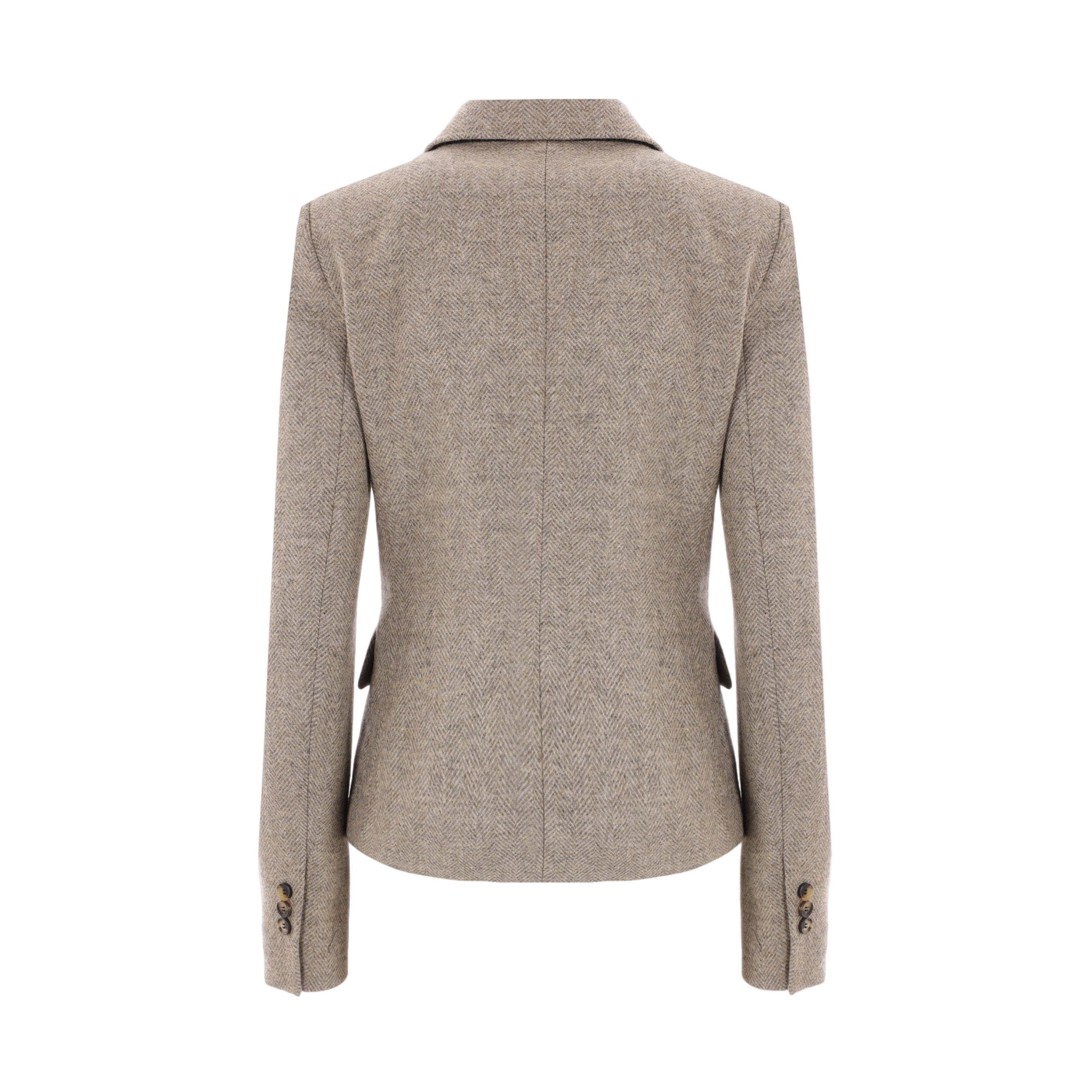 Double-breasted Herringbone Wool Jacket-LOEWE-JOHN JULIA