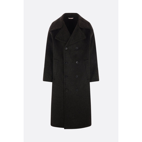 Double-breasted Mohair Wool Blend Coat-VALENTINO GARAVANI-JOHN JULIA