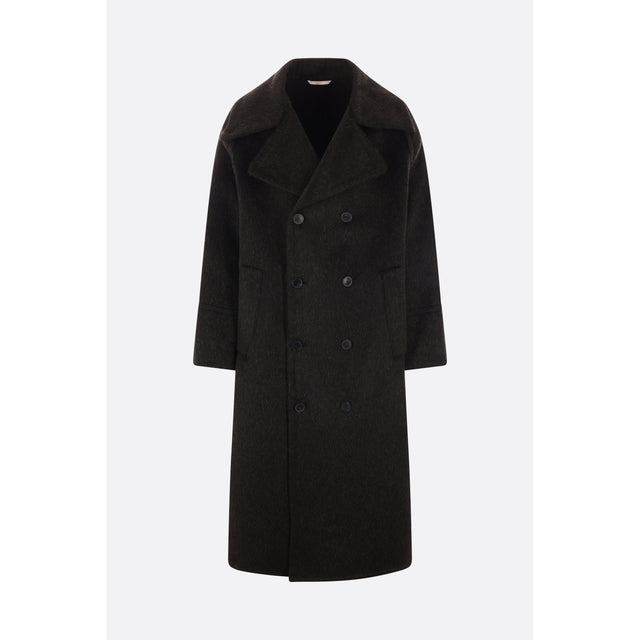 Double-breasted Mohair Wool Blend Coat-VALENTINO GARAVANI-JOHN JULIA