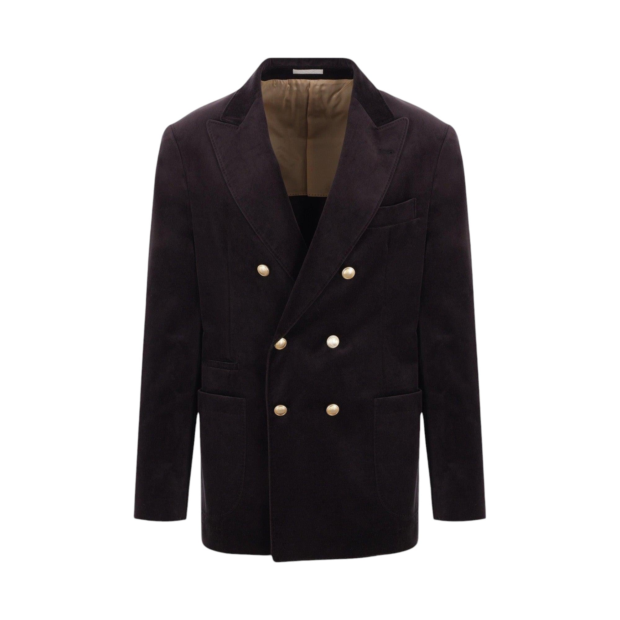 Double-breasted Velvet Jacket-BRUNELLO CUCINELLI-JOHN JULIA