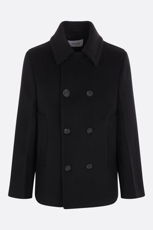 Double-Breasted Wool And Cashmere Peacoat-FERRAGAMO-JOHN JULIA