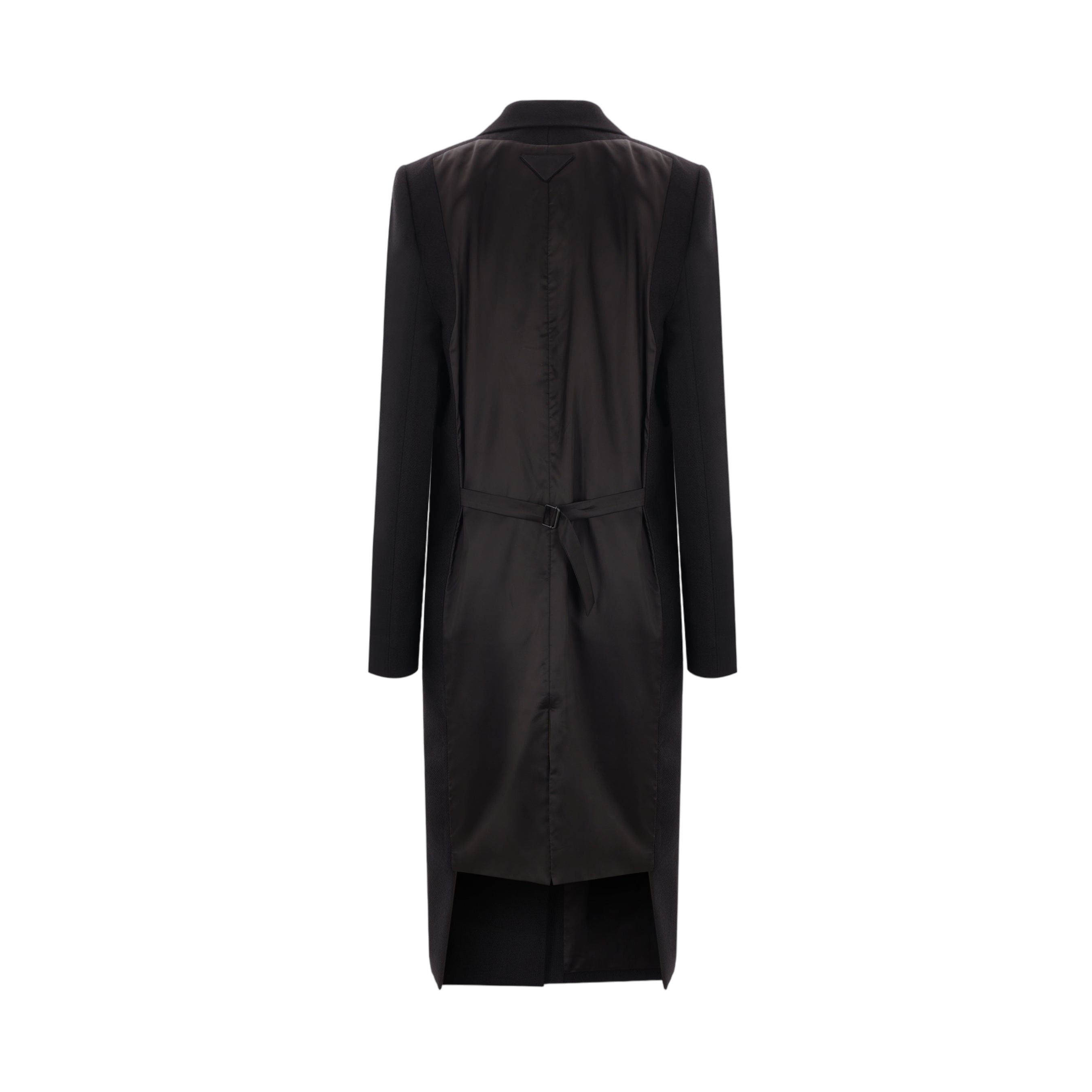 Double-breasted Wool and Twill Coat-PRADA-JOHN JULIA