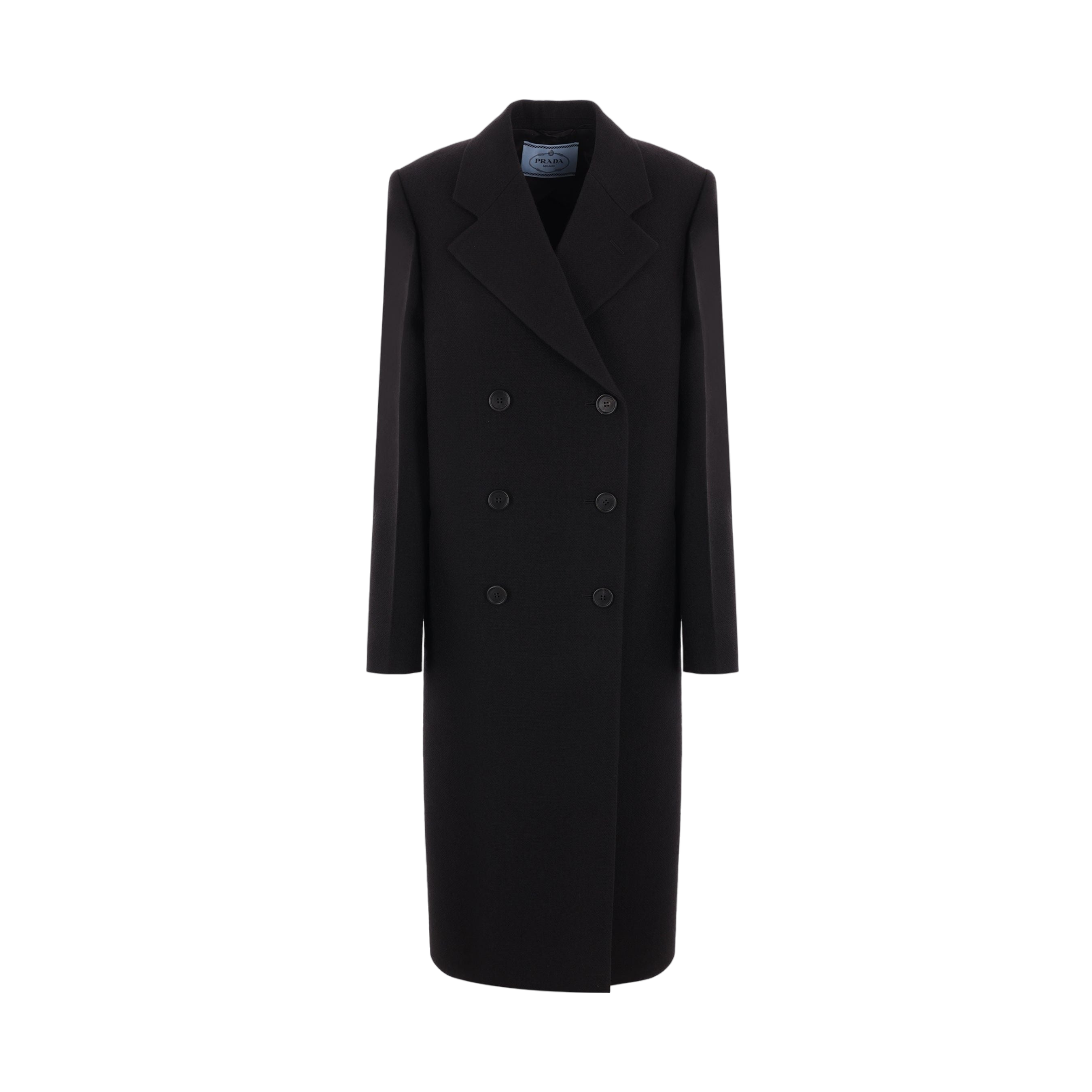 Double-breasted Wool and Twill Coat-PRADA-JOHN JULIA