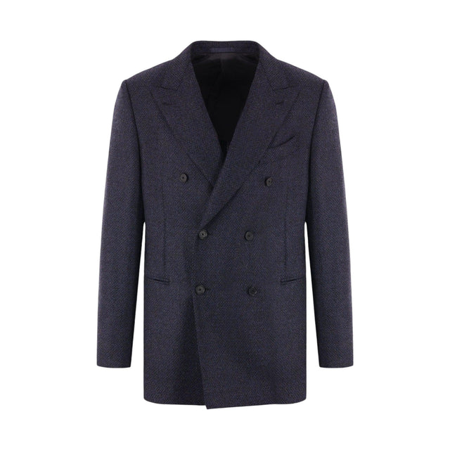 Double-breasted Wool Blend Jacket-CARUSO-JOHN JULIA