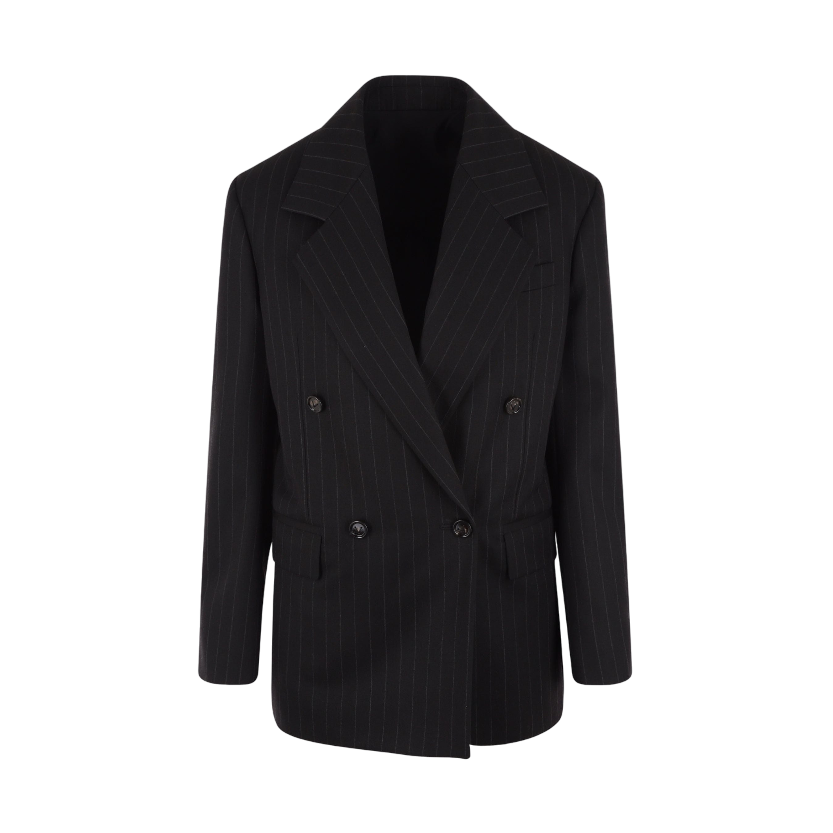 Double-breasted Wool Oversized Jacket-BOTTEGA VENETA-JOHN JULIA