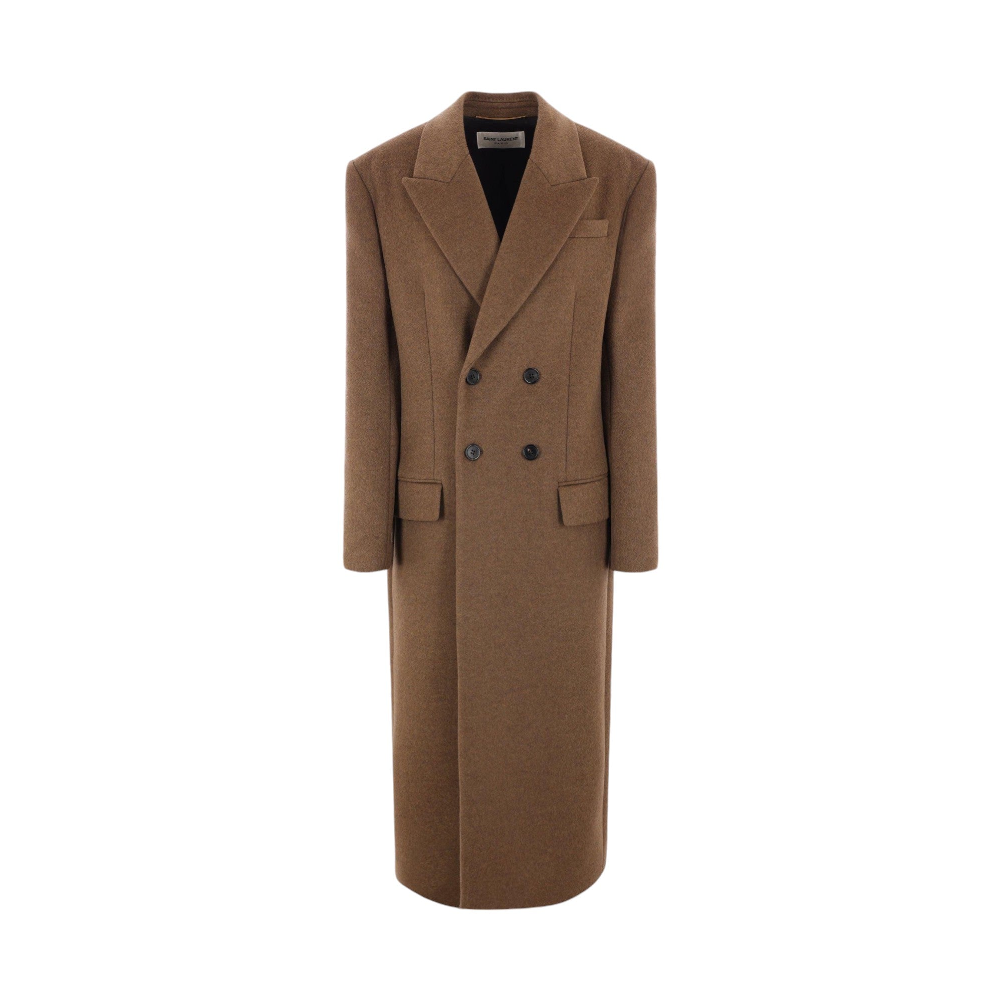 Double-breasted Wool and Cashmere Coat-SAINT LAURENT-JOHN JULIA