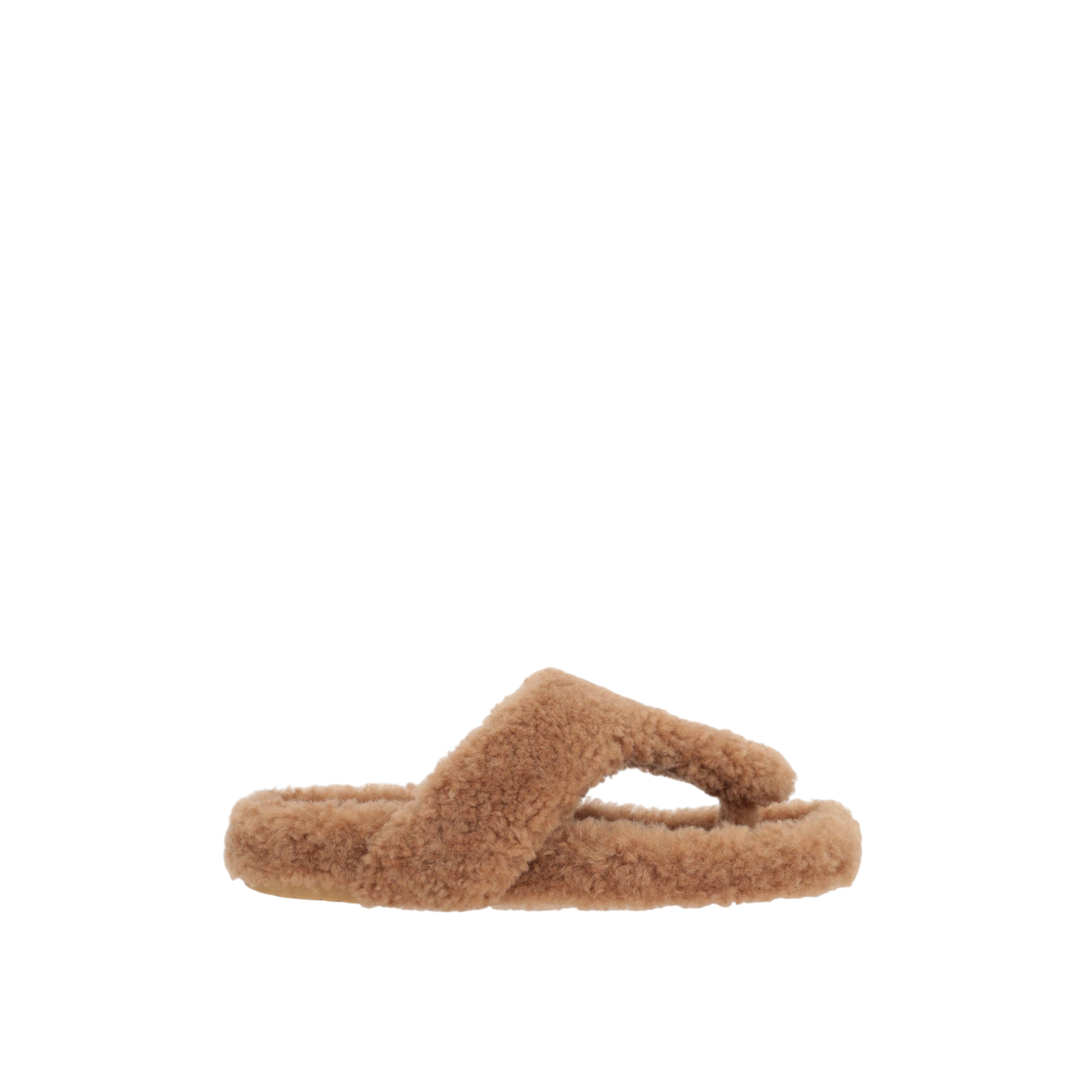 Ease Shearling Thong Sandals-LOEWE-JOHN JULIA