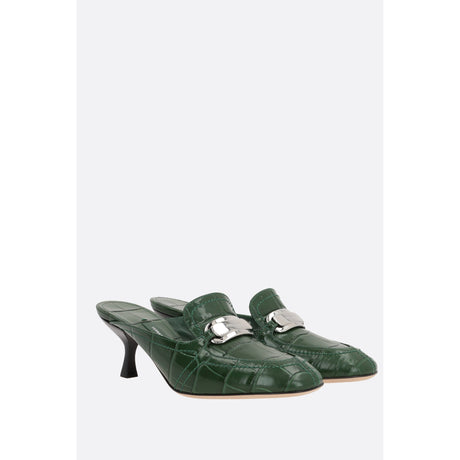 Elodye Crocodile Embossed Leather Mules-FERRAGAMO-JOHN JULIA