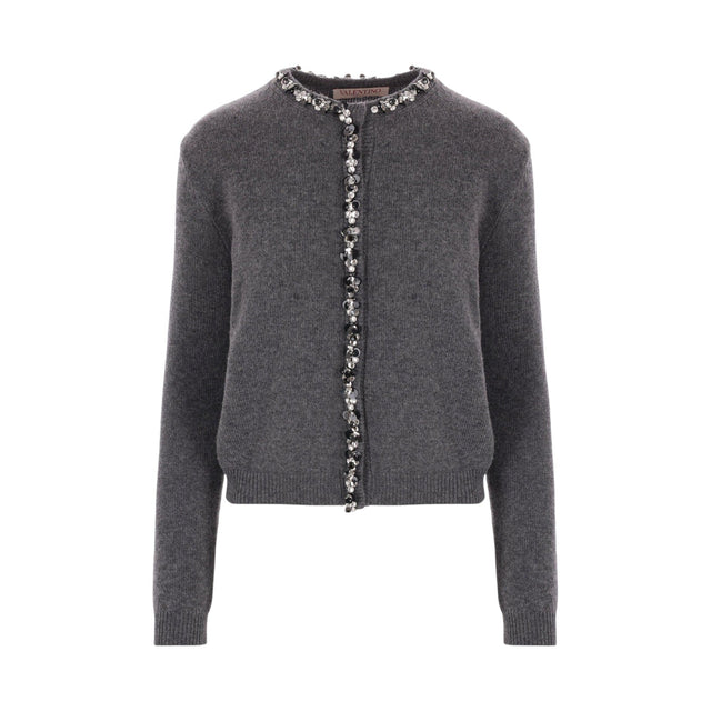 Embroidered Wool Cardigan-VALENTINO GARAVANI-JOHN JULIA