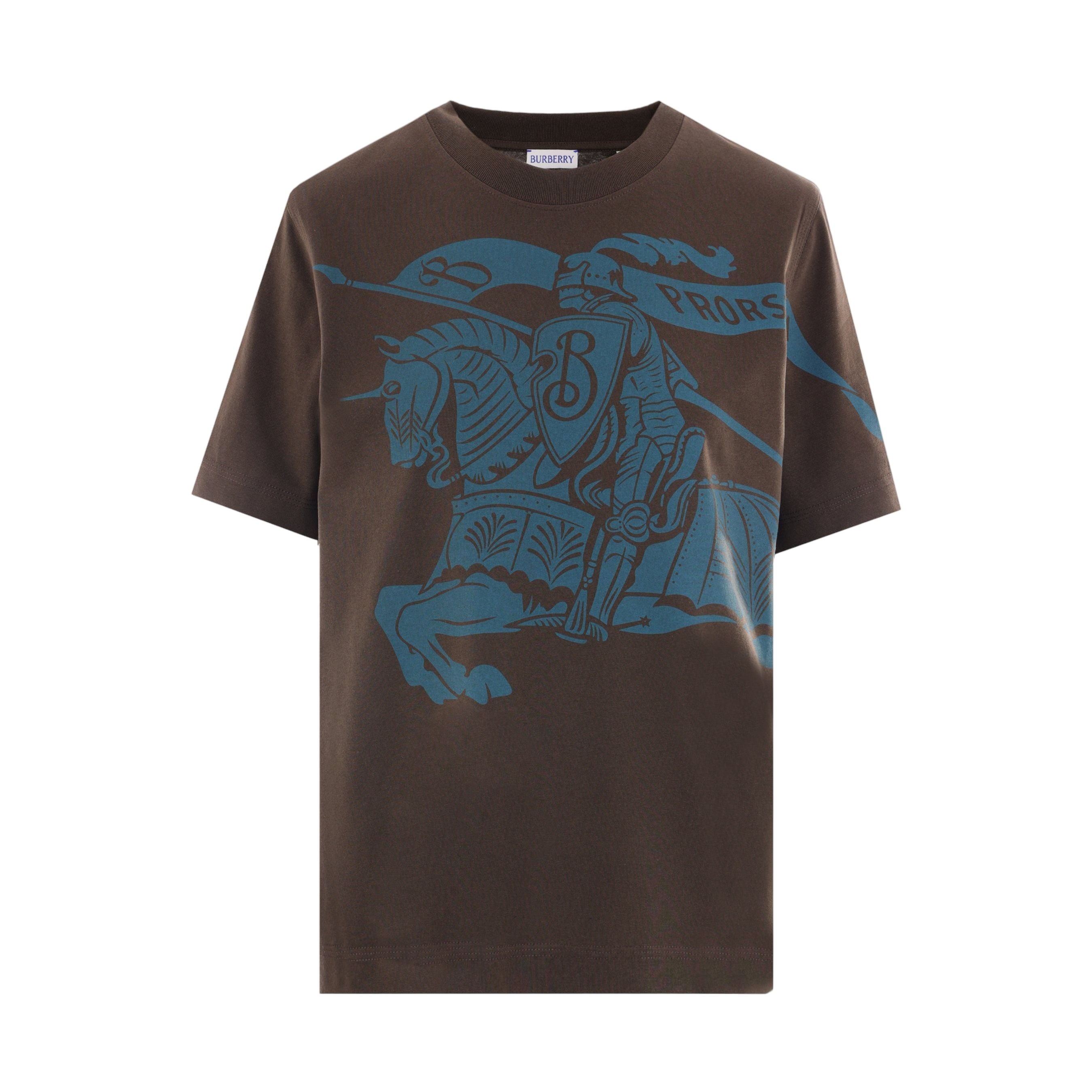 Equestrian Knight Print Cotton T-shirt-BURBERRY-JOHN JULIA