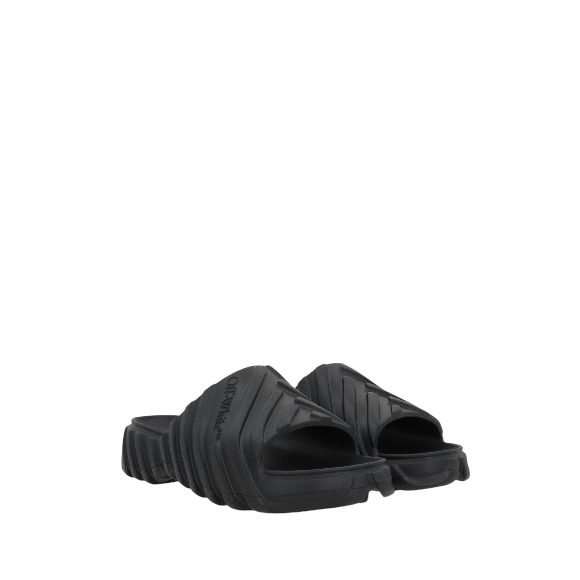 Exploration Rubber Slide Sandals-OFF-WHITE-JOHN JULIA