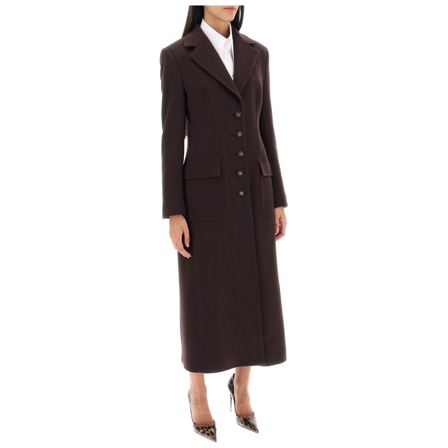Shaped Coat In Wool And Cashmere