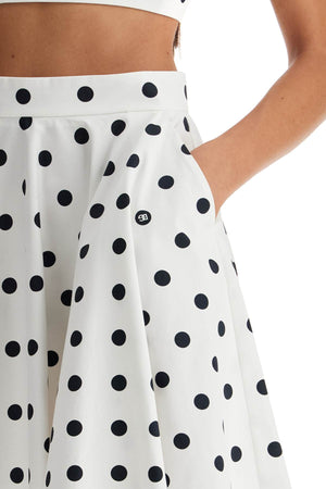 Cotton Polka Dot Flared Skirt