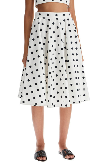 Cotton Polka Dot Flared Skirt