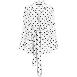 DOLCE & GABBANA-Polka-Dot Silk Twill Pajama Shirt -JOHN JULIA.