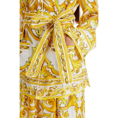 Majolica-Print Silk Twill Belted Pyjama Shirt.