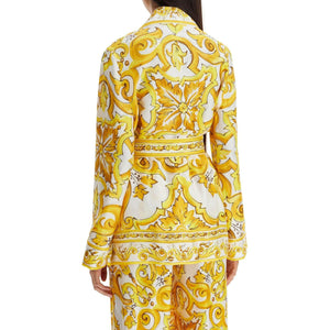 Majolica-Print Silk Twill Belted Pyjama Shirt.