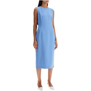 Wool Crepe Sheath Midi Dress With Tube