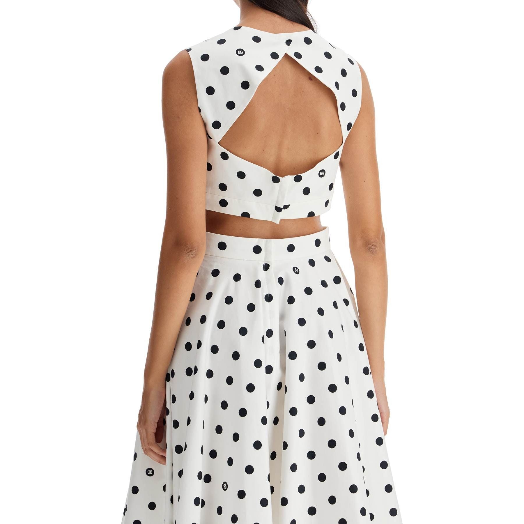 Polka Dot Cotton Bustier Top With