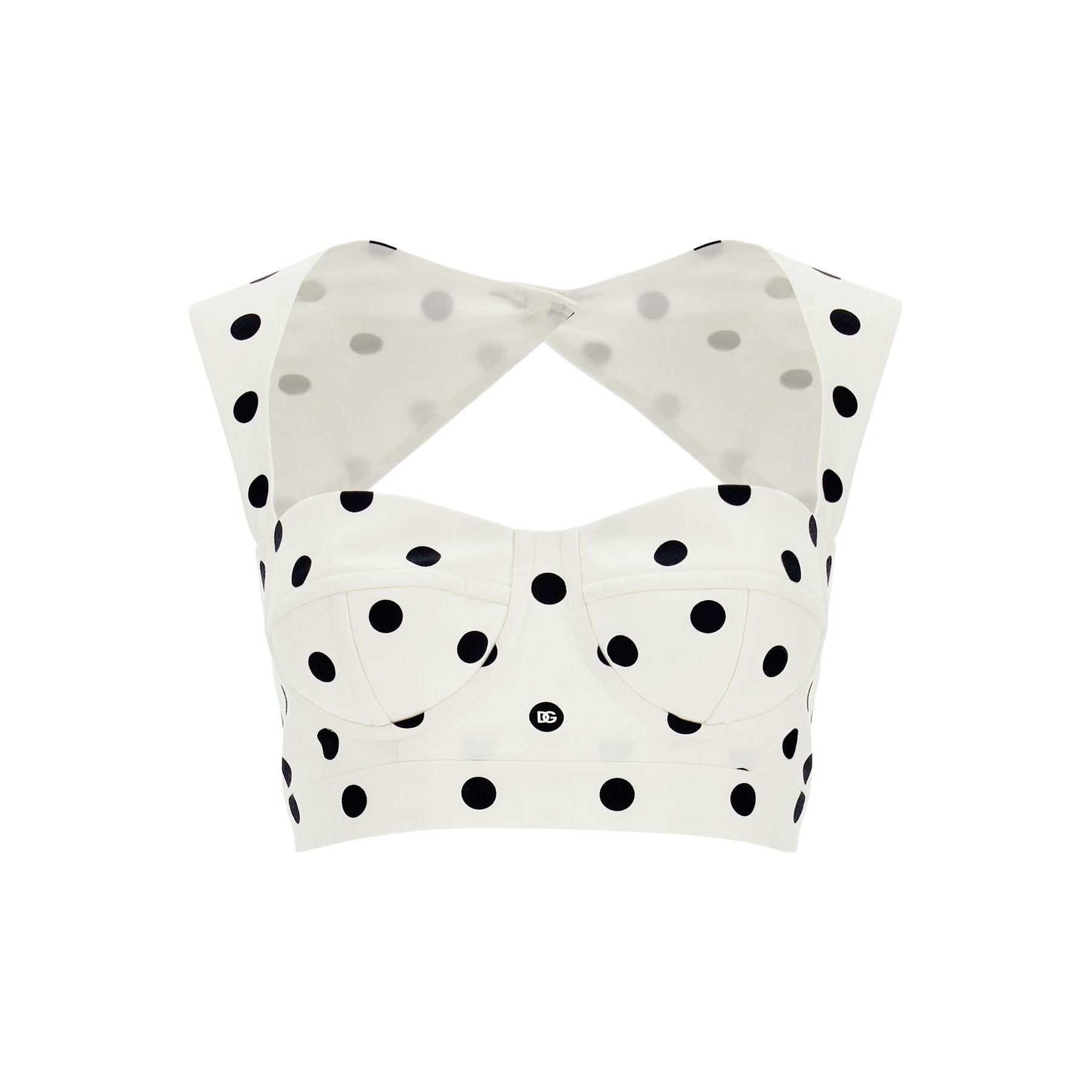 Polka Dot Cotton Bustier Top With