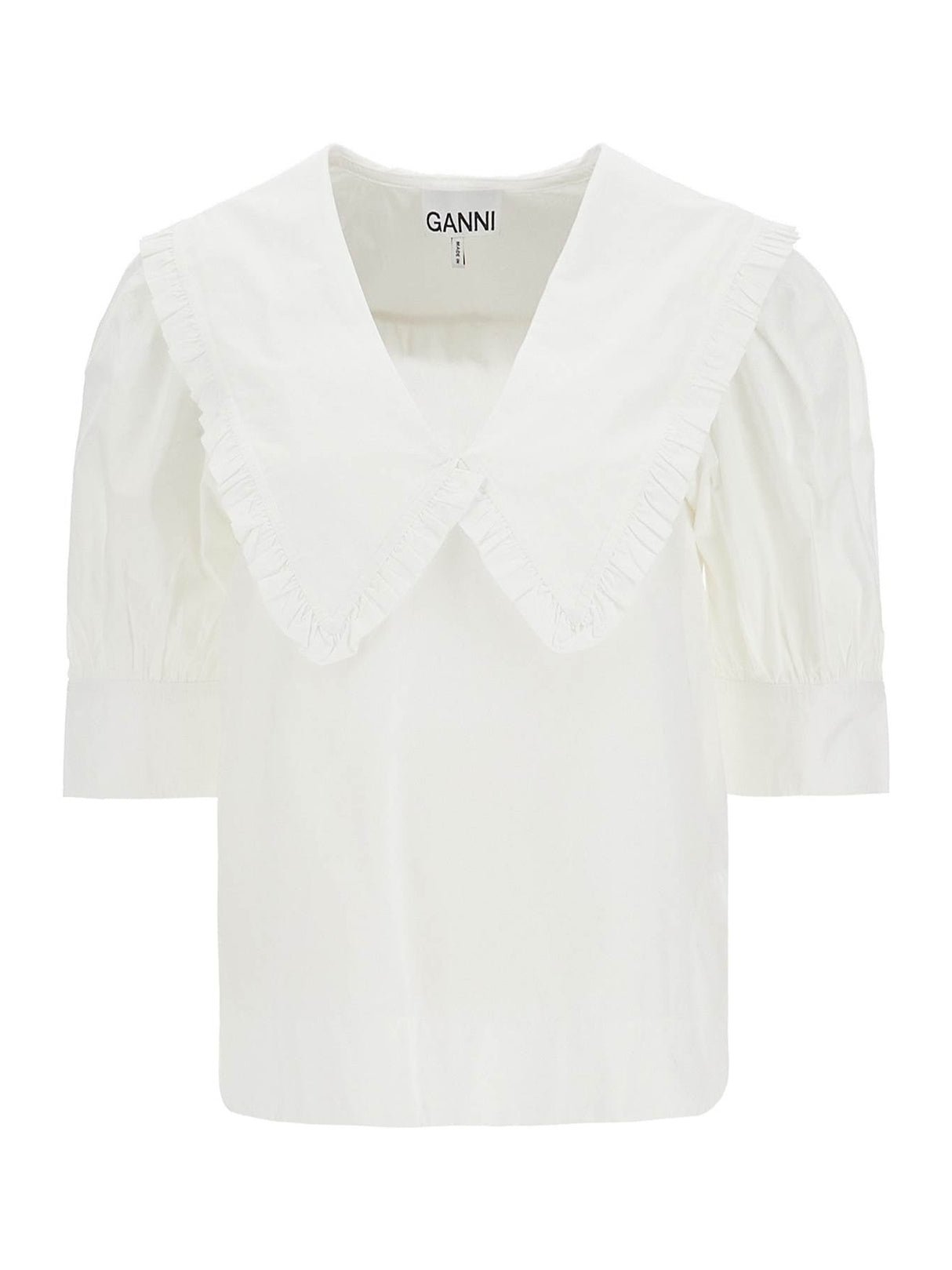 Exaggerated Collar Ruffle Blouse-Ganni-JOHN JULIA