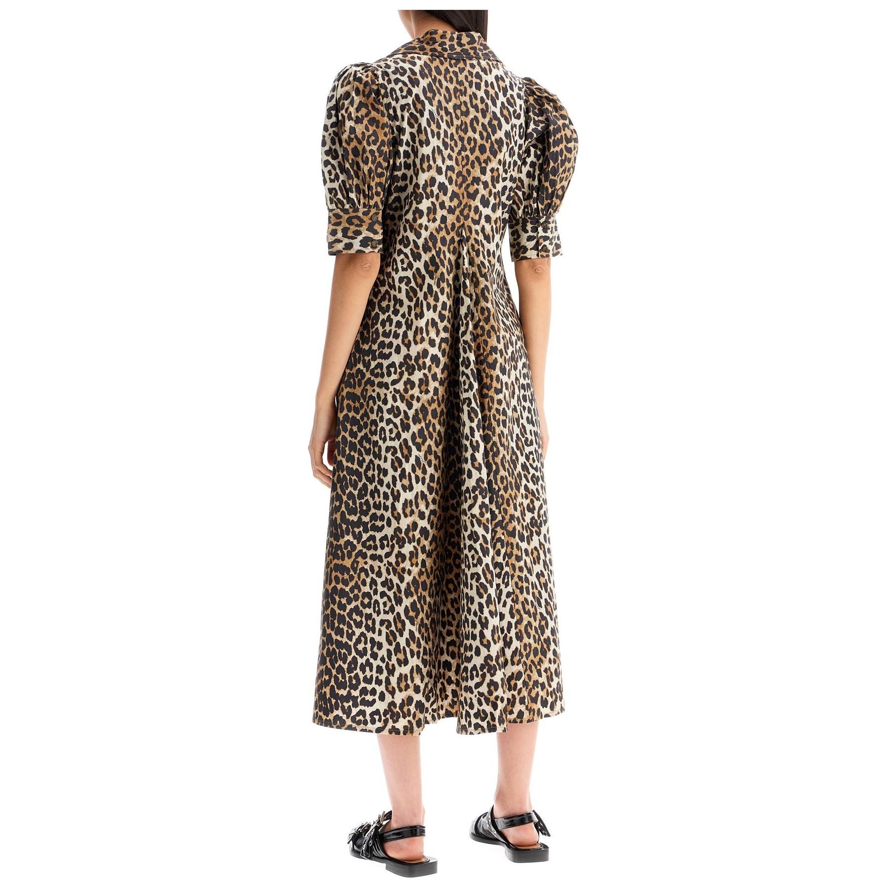 Organic Cotton Leopard Print V-Neck Dress