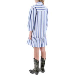 Striped Cotton Ruffle Dress