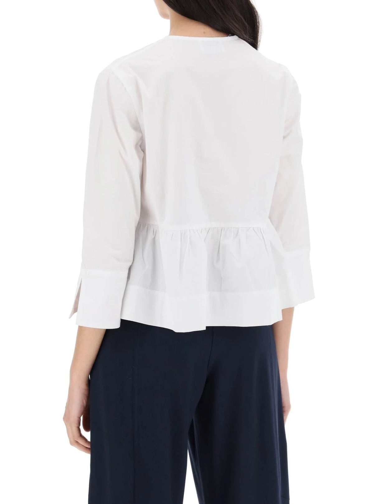 Peplum Cotton Blouse-GANNI-JOHN JULIA